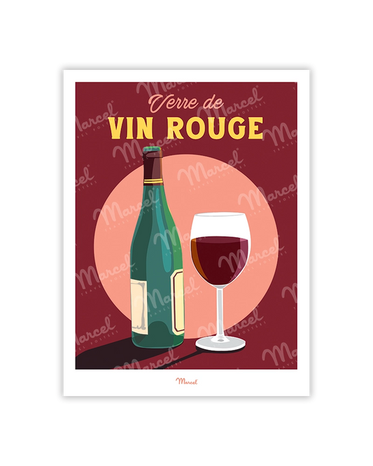 Travel Color Postcard "Glass of Red Wine"
