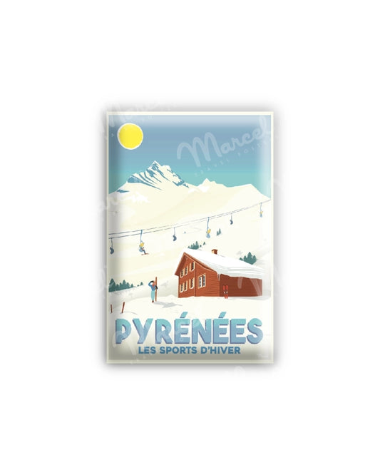 Magnet LES PYRÉNÉES "Sports d'Hiver"