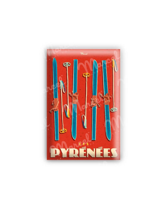 Magnet LES PYRÉNÉES "Skis Set"