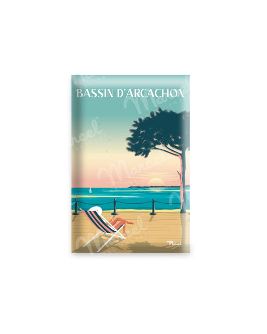 Magnet BASSIN D'ARCACHON "Bain de soleil"