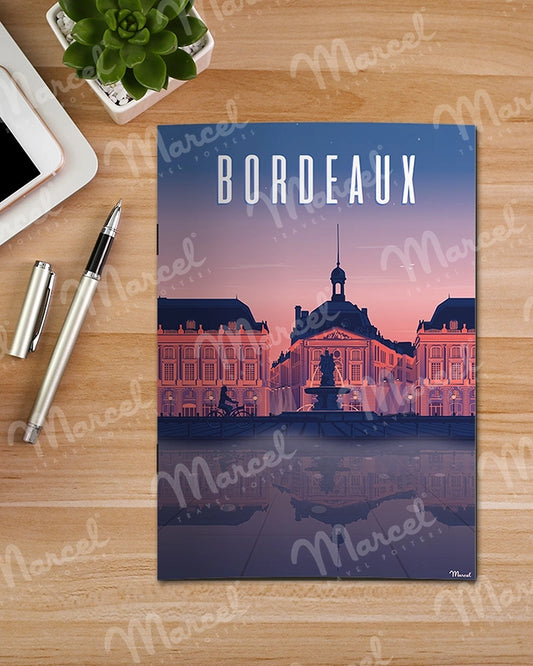Carnet de Notes BORDEAUX "Place de la Bourse By Night"