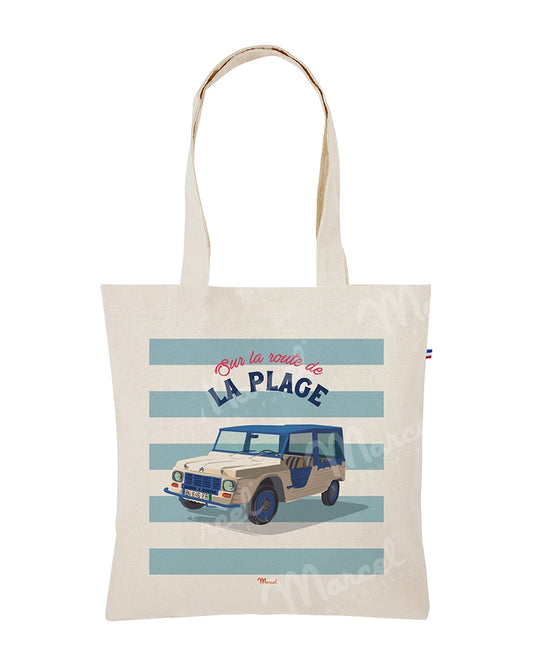 Tote Bag "Sur la route de la plage en Mehari"