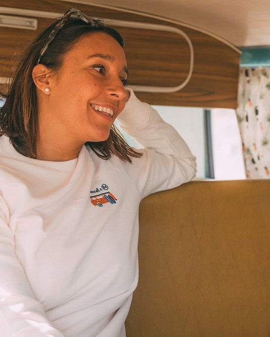 Sweat Collaboration Marcel x la Marque 64 Écru
