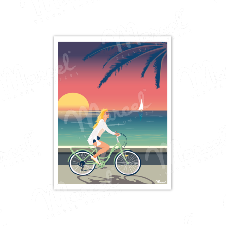 Poster "Bicycles on the promenade"