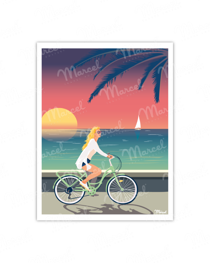 Poster "Bicycles on the promenade"