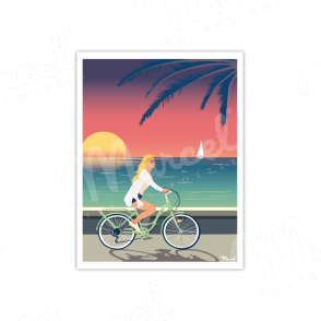 Poster "Bicycles on the promenade"