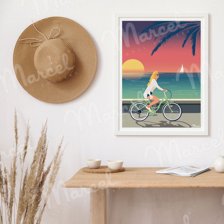 Poster "Bicycles on the promenade"