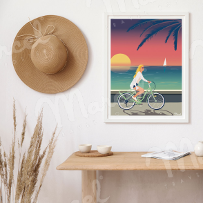 Poster "Bicycles on the promenade"