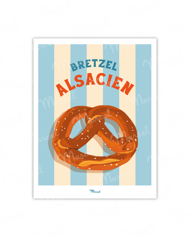 Affiche Travel Color ALSACE "Bretzel"