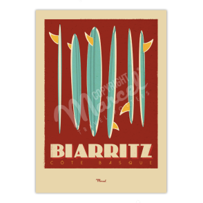 Poster Biarritz "Surfboards"