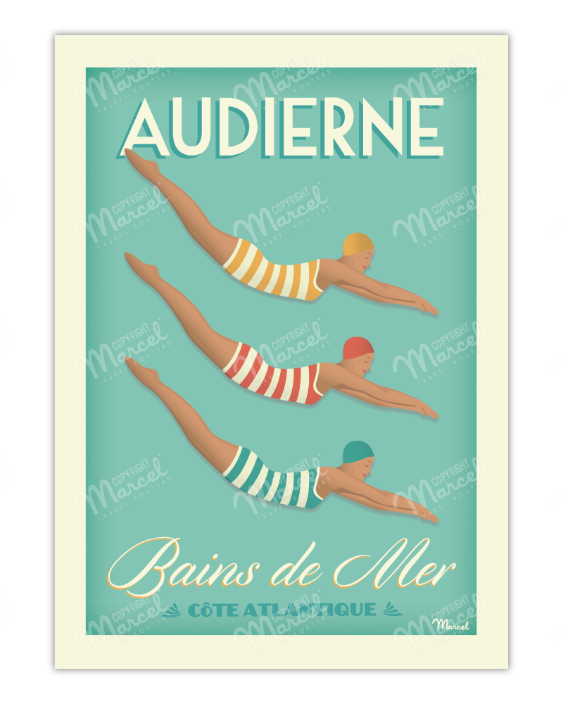 Poster AUDIERNE BAINS DE MER 