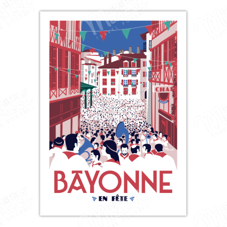 Affiche vintage "Bayonne en Fête" - Marcel Travel Poster