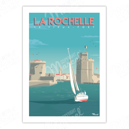 Affiche-La-ROCHELLE-Vieux-Port