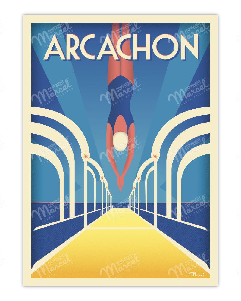 Affiche ARCACHON Jetée Thiers