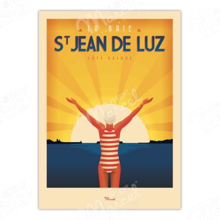 Affiche-SAINT-JEAN-DE-LUZ -La-Baigneuse