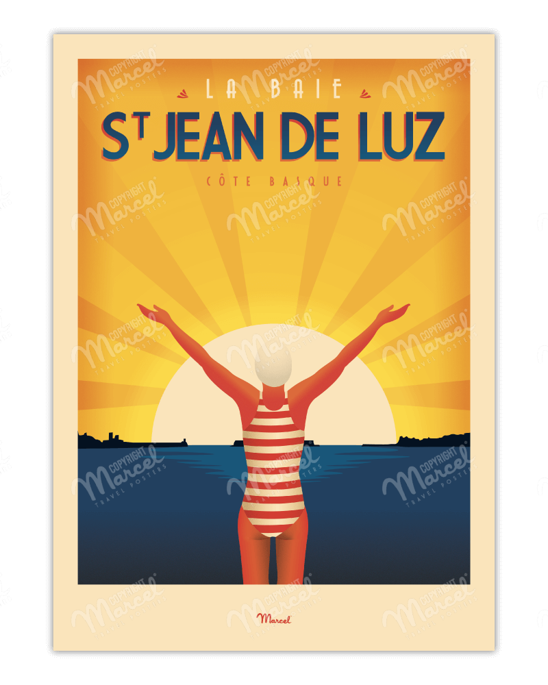 Affiche-SAINT-JEAN-DE-LUZ -La-Baigneuse