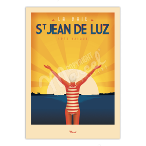 Affiche-SAINT-JEAN-DE-LUZ -La-Baigneuse