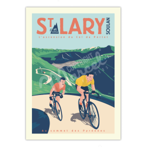 Affiche St Lary  "L'Ascension du Col de Portet"