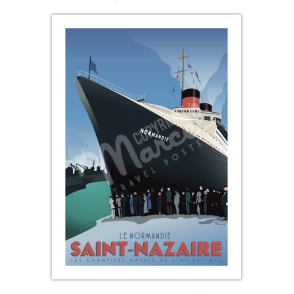 Poster SAINT-NAZAIRE "Le Normandie"