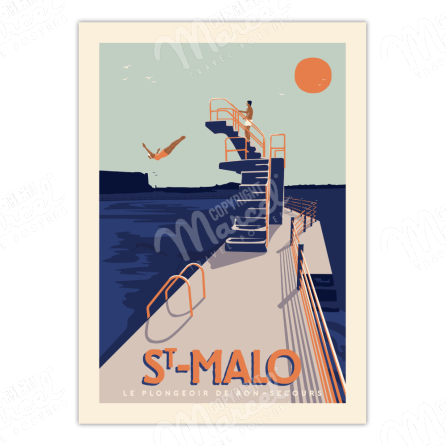 Affiche SAINT-MALO "Le Plongeoir"