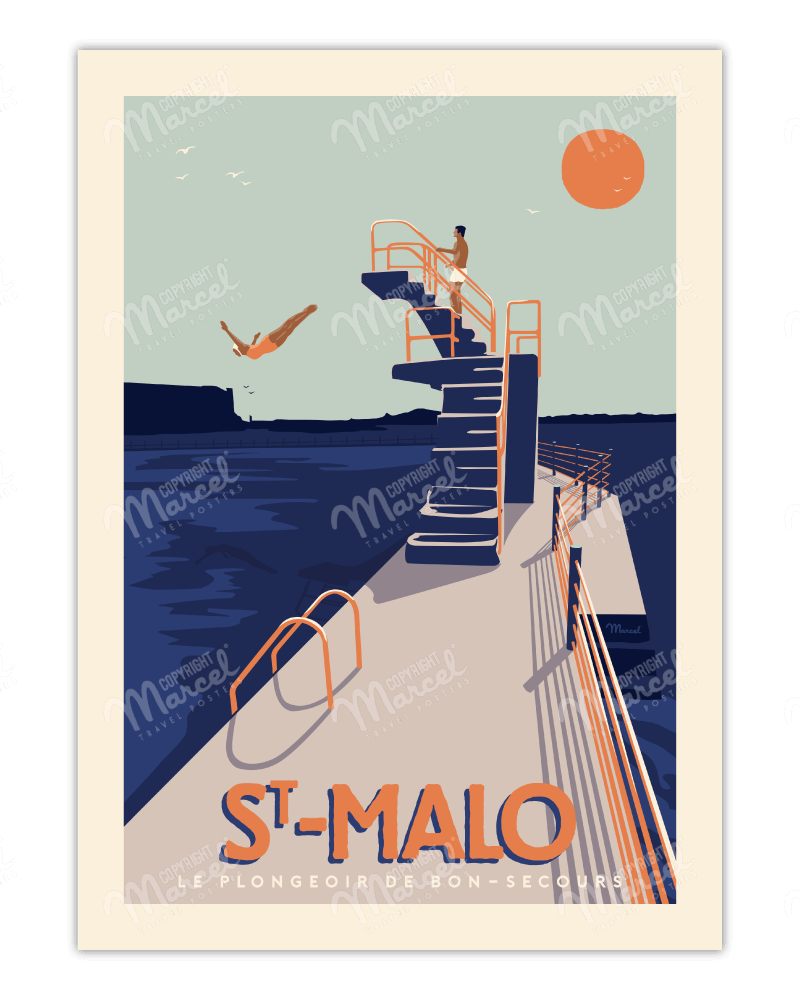 Affiche ST MALO "Le Plongeoir"