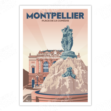 Poster MONTPELLIER "Place de la Comédie"