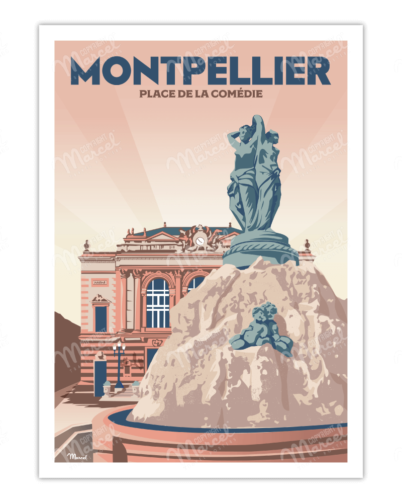 Affiche MONTPELLIER "Place de la Comédie"