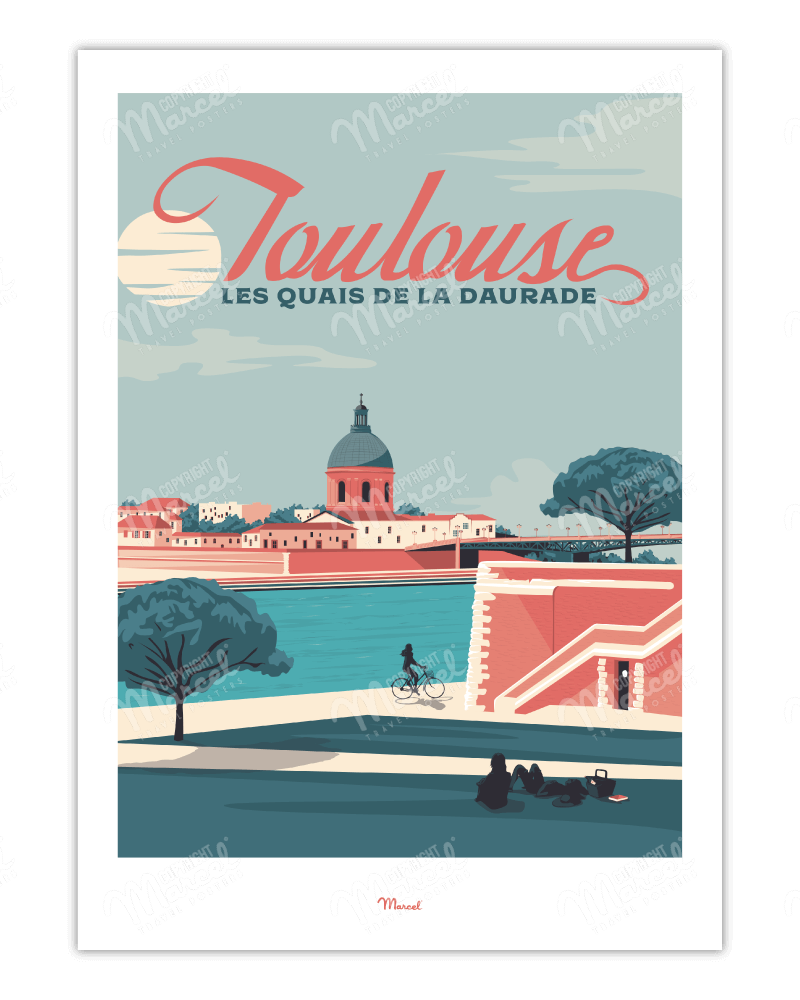 Affiche Toulouse "Quais de la Daurade"