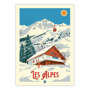 Affiche LES ALPES "Le Chalet"