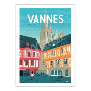 Poster VANNES "Place Henri IV"