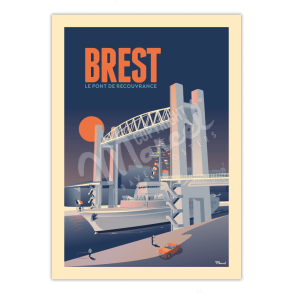 Poster BREST "The Recouvrance Bridge"