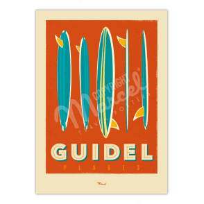 Affiche GUIDEL "Surfboards"