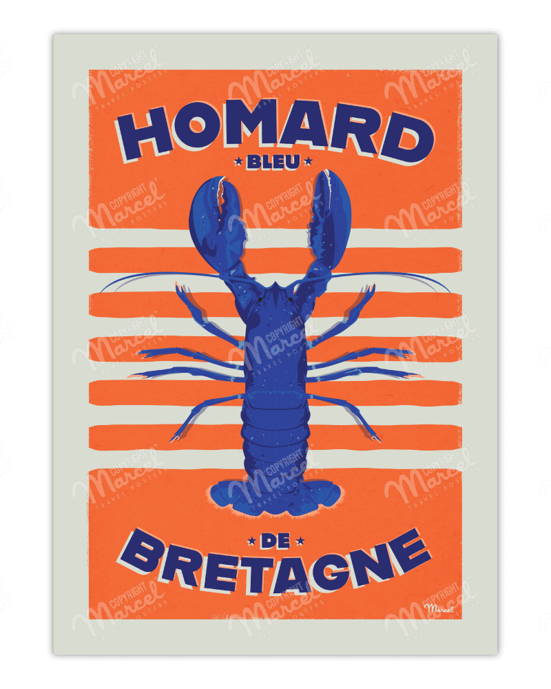 Affiche HOMARD Bleu de Bretagne