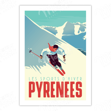 Poster PYRENEES "The Skier"