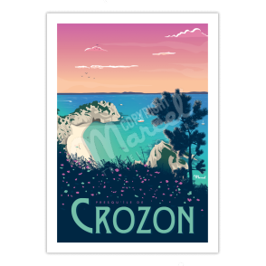 Affiche CROZON "Plage de l'Île Vierge"