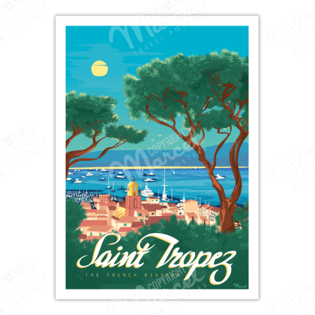 Affiche SAINT-TROPEZ "The French Riviera"