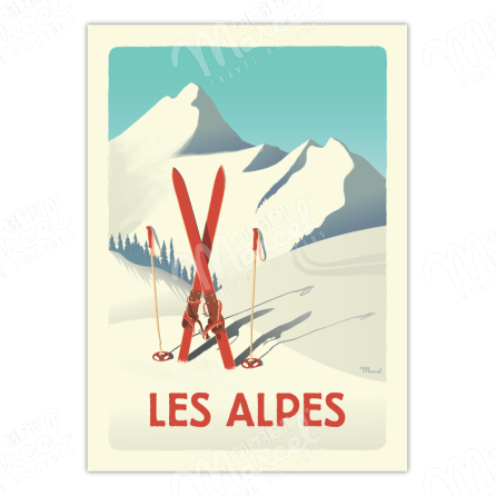 Poster THE ALPS "The Red Skis"