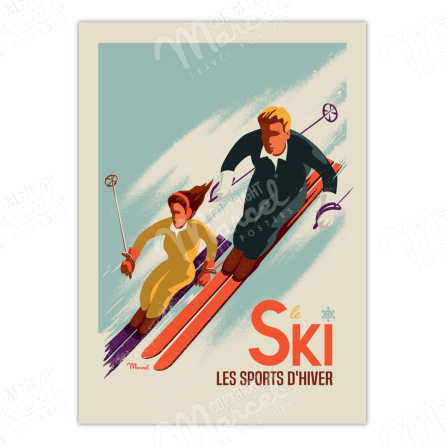 Poster CLASSIC WINTER " The Skiers"