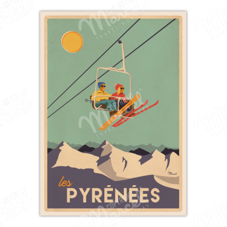 Poster PYRENEES " The Chairlift "