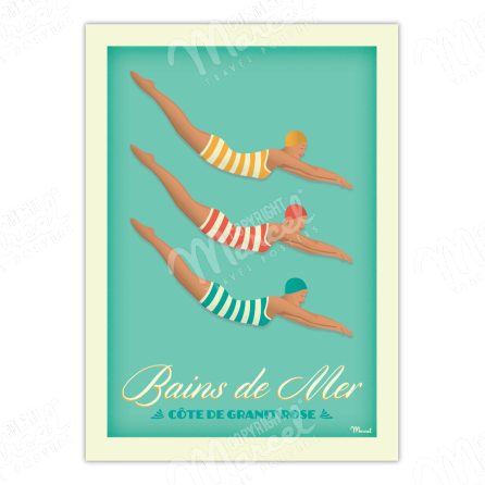 Affiche BAINS DE MER « Côte de Granit Rose »