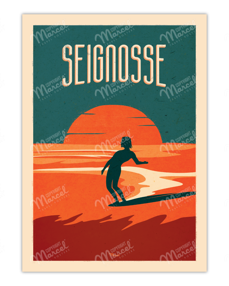 Affiche SEIGNOSSE "Surfing"