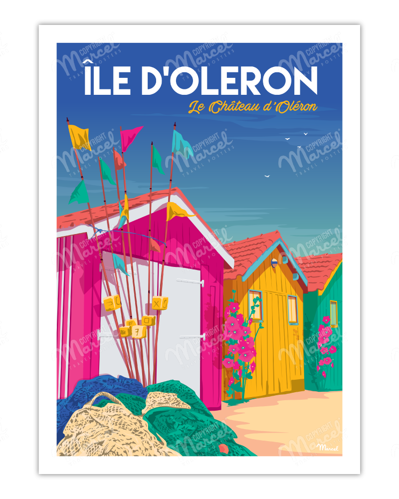 Affiche ILE D'OLERON "Chateau d'Oléron"