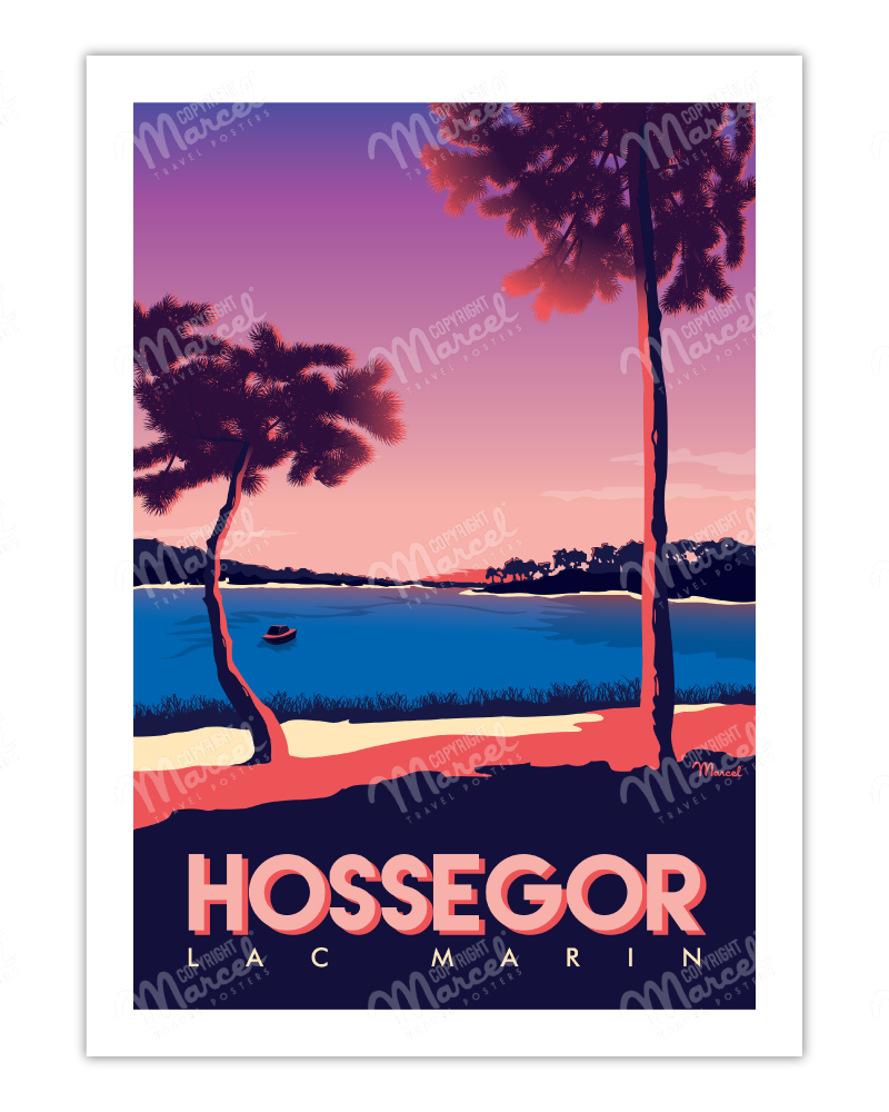 Affiche Hossegor "Lac Marin"