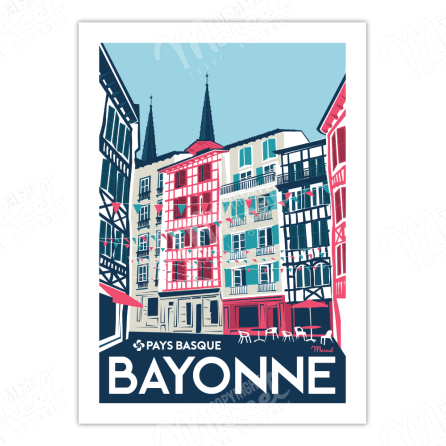 Poster Bayonne "Rue Argenterie"