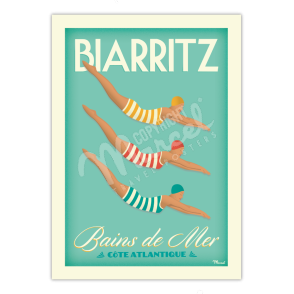 Poster-BIARRITZ-Bains-de-Mer