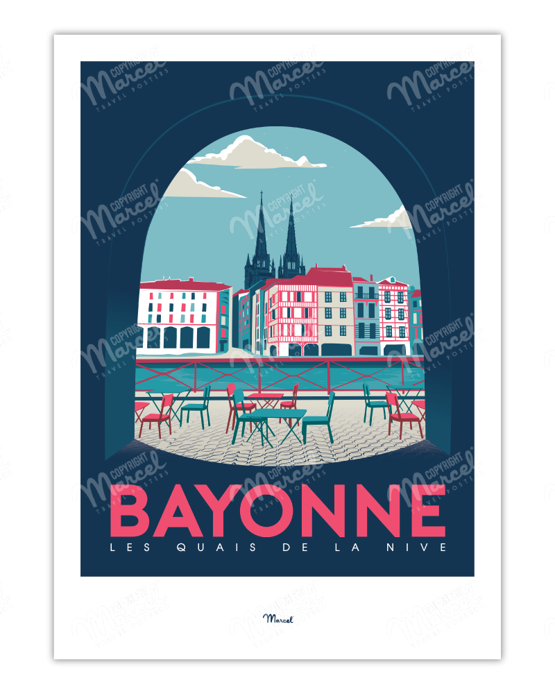 Poster Bayonne "Quais de NIve"