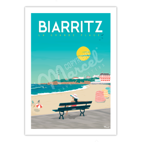 Affiche Biarritz "Vacances à la Grande Plage"