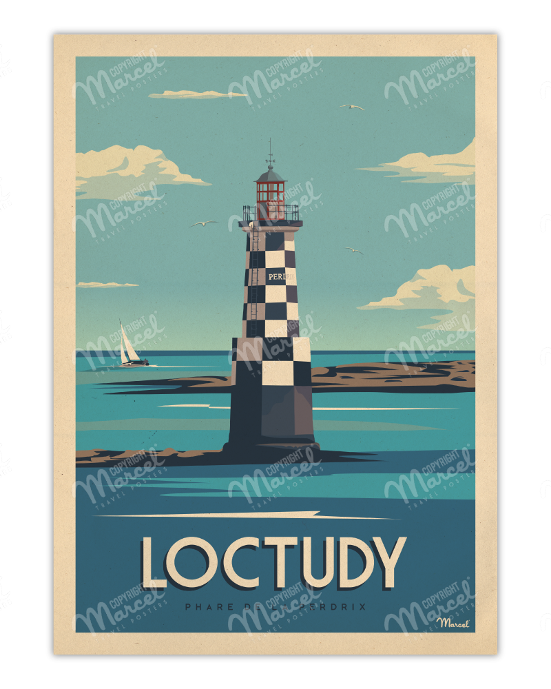 Poster LOCTUDY "Perdrix Lighthouse"