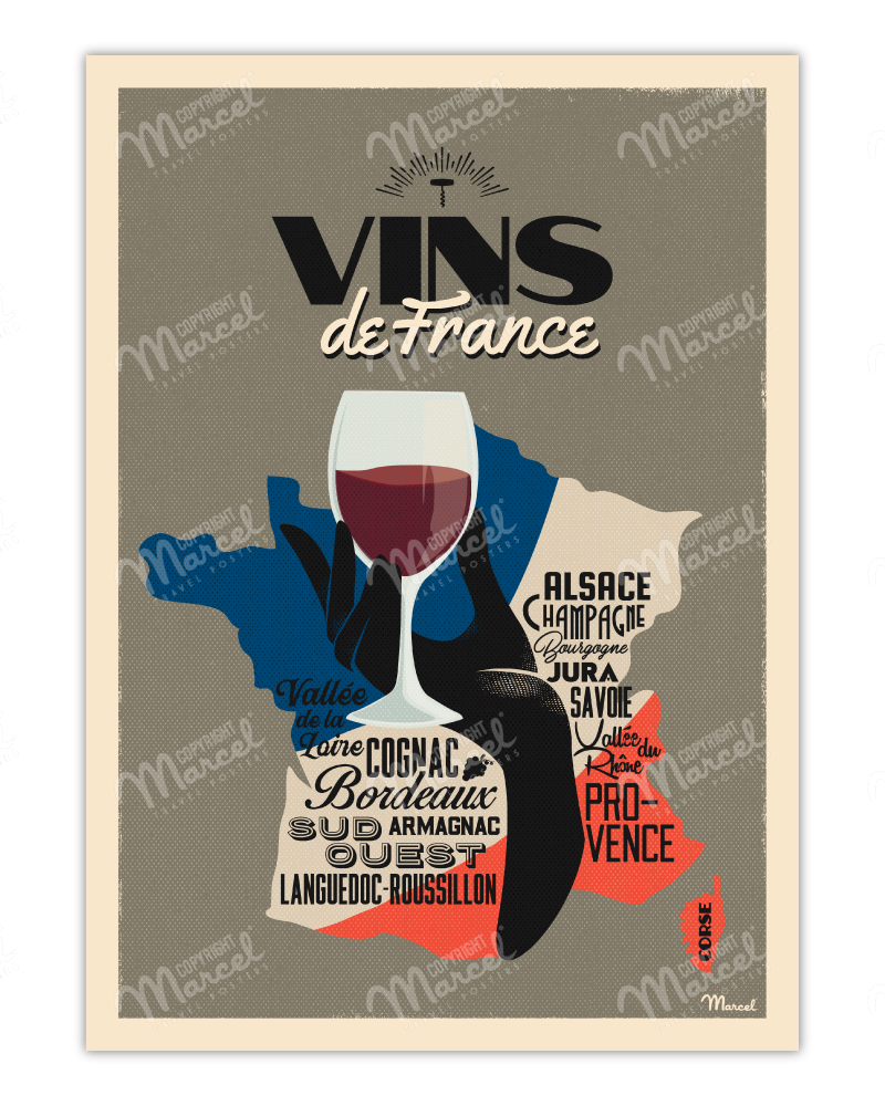 Affiche VINS DE FRANCE