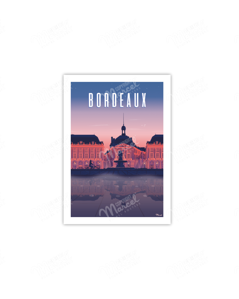 Cartes Postales Marcel BORDEAUX "Place de la Bourse by night"